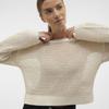 Wide Beige Wick Effect Sweater Women