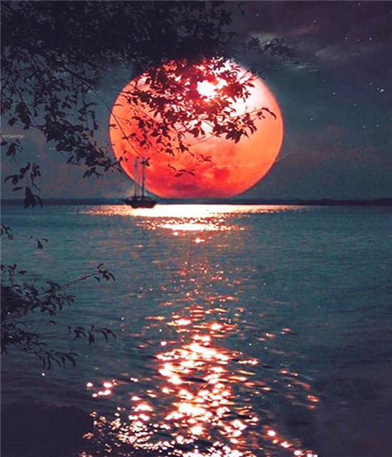 RUOPOTY Paint By Numbers Moon Wall Art Unique Gift DIY Frame Hand Painted Picture By Numbers Landscape For Living Room