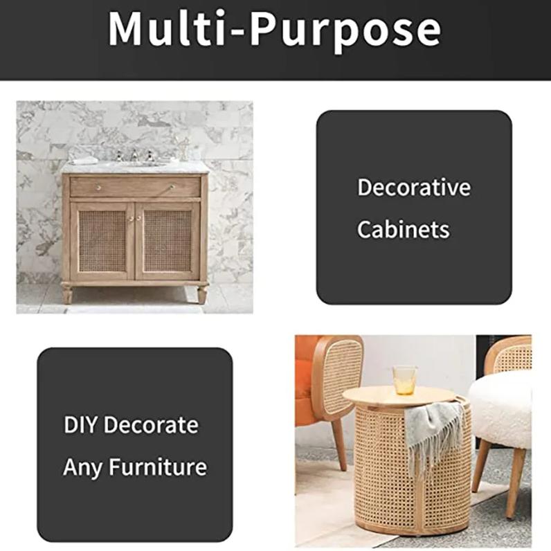 Rattan Octagonal Weaving Decorative Furniture Chair Cabinetry Craft Woven Net Rattan