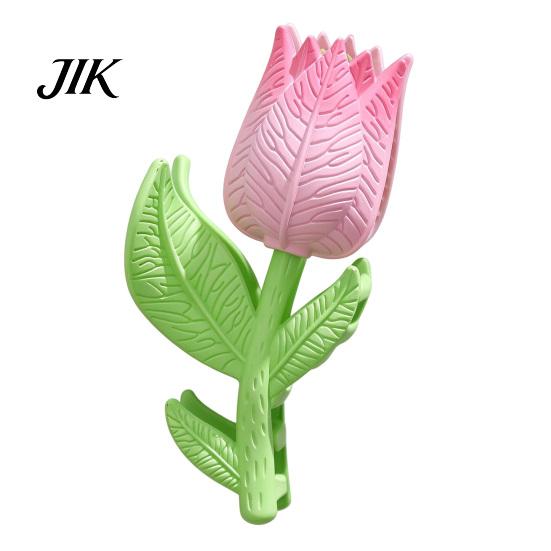 Fashionable Hair Barrettes for Girls Tulip Sunflower Plastic Claw Clip, Cute Floral Hairpin Decoration Accessories Women Girls, Summer Beach