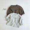 Kids' Autumn Cotton Long-Sleeve T-Shirt - Versatile Korean Style for Boys & Girls (Small/Medium)