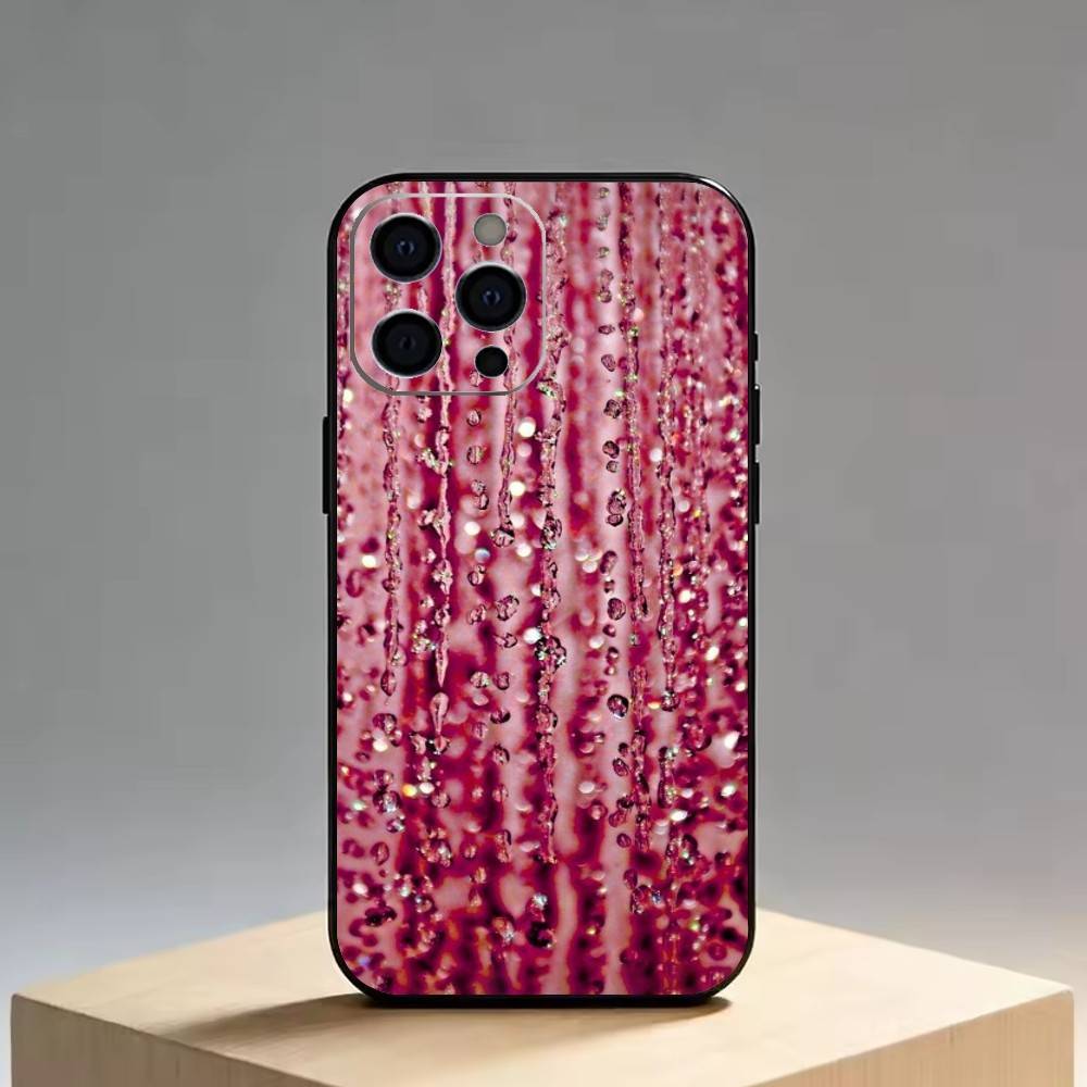 Роскошный блестящий чехол-вспышка для iPhone 17, 16, 15, 14, 13, 12, 11 Plus, Pro Max, Другие Мягкий Черный Чехол