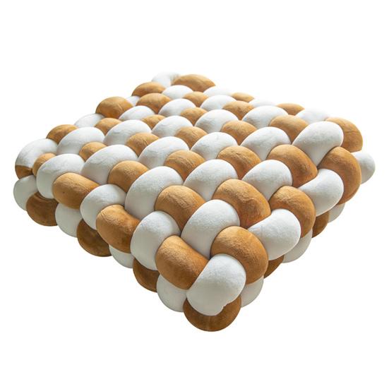 Завязанная квадратная подушка Мягкая подушка ПП Хлопковый наполнитель Дышащая, приятная для кожи, износостойкая, декоративная тканая подушка для домашнего офиса