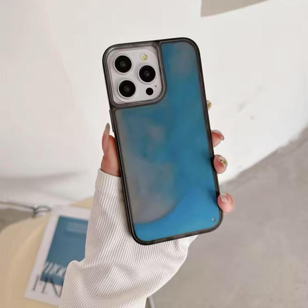 Светящийся чехол с зыбучим песком для iPhone 16 15 14 13 12 Pro Max Plus, светящийся в темноте, с жидкими блестками, противоударный чехол, Fundas