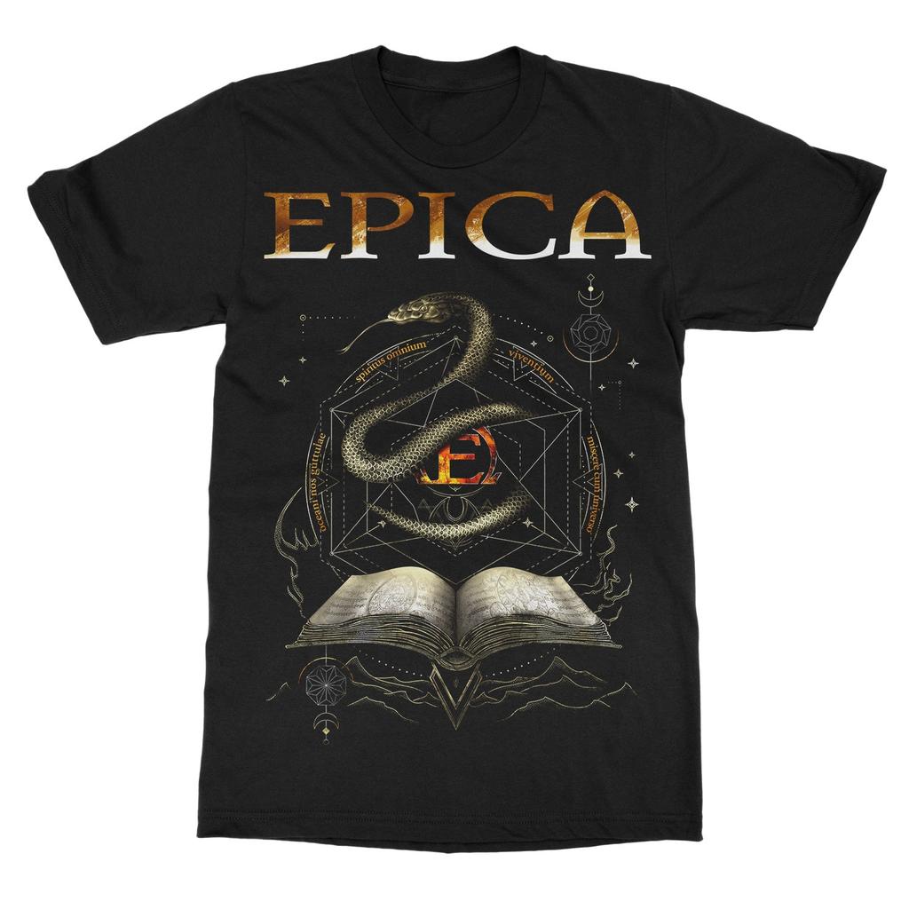 Футболка с принтом группы Epica THE QUANTUM ENIGMA Хлопковая графическая футболка Унисекс Женская Летняя уличная одежда Топ
