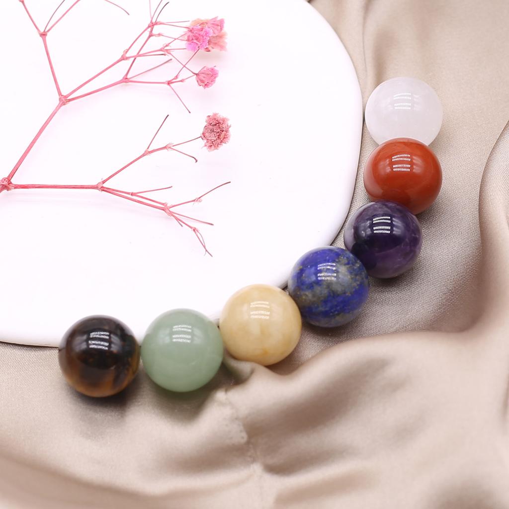 Мини-натуральный камень 7 чакр, непористая сфера, украшения, целебный драгоценный камень, домашний декор, небольшая мебель, женские ювелирные изделия, подарок 1,6 см