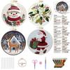 1 Set Christmas Reindeer and Snowman DIY Embroidery Kit, Including Tools, Stitch Tutorials, Suitable for Beginners. Embroidery Fabric Material Kit.