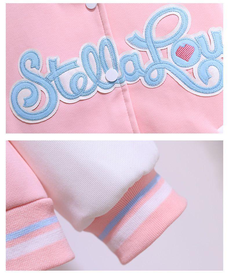 Стильная бейсбольная куртка для девочек - толстый, теплый бархат для весны и осени