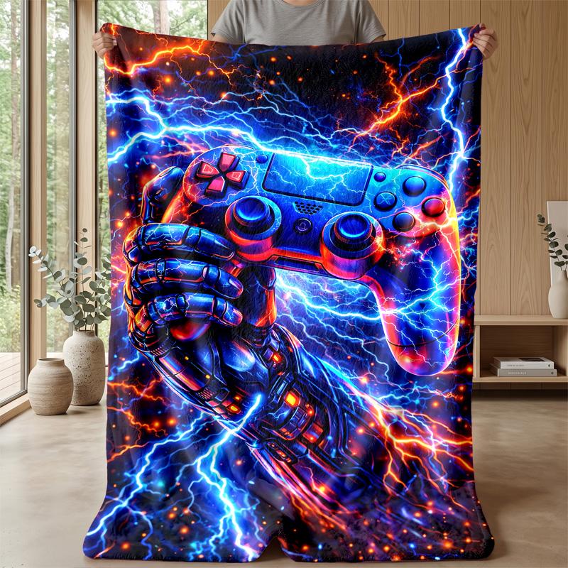 Retro Game Graphics Pattern Theme blanket Lightweight Warm Flannel Blanket Decorative Throw Blanket for Home Decoration