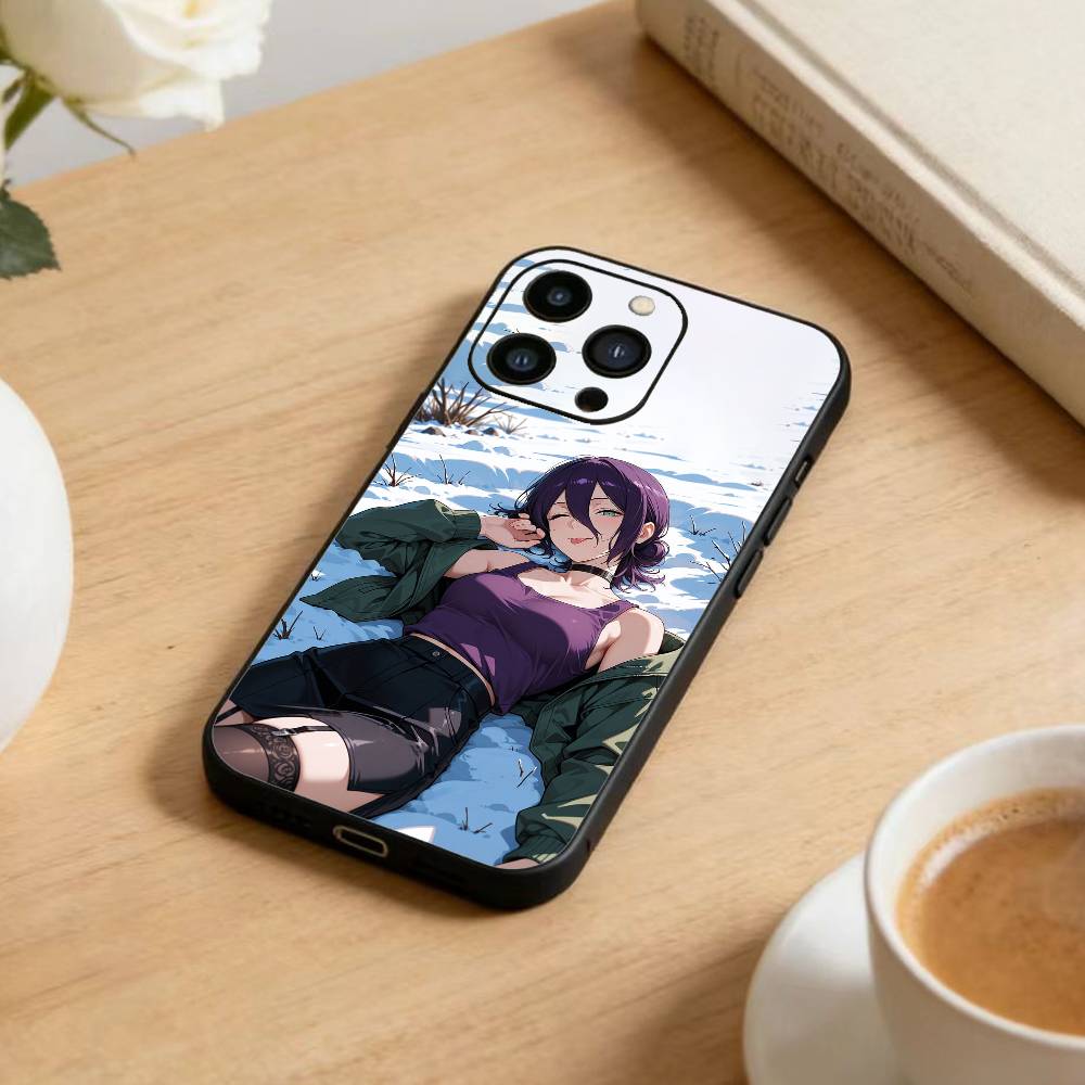 Чехол для телефона H-Reze C-Chainsaw Man для iPhone 16,15,14,13,12,17,Pro Max,Plus Силиконовый Черный Чехол