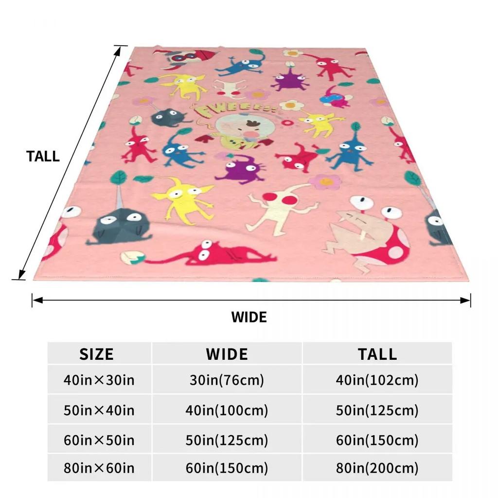 Multifunction Funny Pikmin Fweeee Blanket Accessories Home Decorative Throw Blankets Lightweight Thin Fleece for Couch