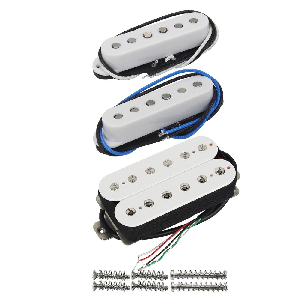 FLEOR 3шт. Винтажные однокатушечные звукосниматели Alnico 5 разной высоты и хамбакер 52/52/52 мм для электрогитары SSH