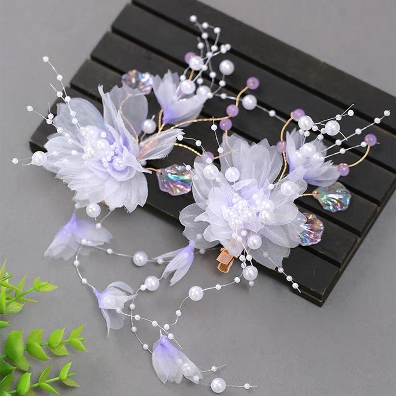 Заколки для волос в виде цветка, вилки, китайские аксессуары для волос ханьфу для женщин, вилка-шпилька ручной работы, винтажные свадебные украшения для волос в стиле ретро, короны для девочек и женщин