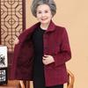 Autumn and Winter Coats, Mother's Clothes, Plus Velvet Thick Woolen Woolen Clothes, Middle-aged and Elderly Cotton-padded Clothes