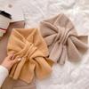1PC Fashion Winter Warm Cross Scarf Solid Color Knitted Neckerchief Windproof Cold-proof Neck Guard