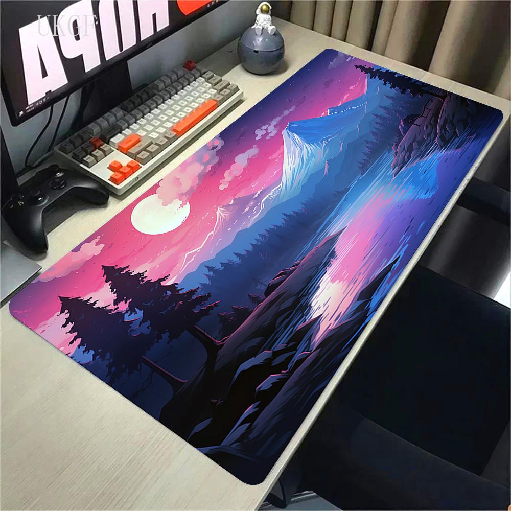 900x400 HD Print Rubber Mouse Pad Landscape Mountain Sunset Cartoon Mouse Pad XXL Extended Mouse Pad Pc Computer Non-slip Carpet