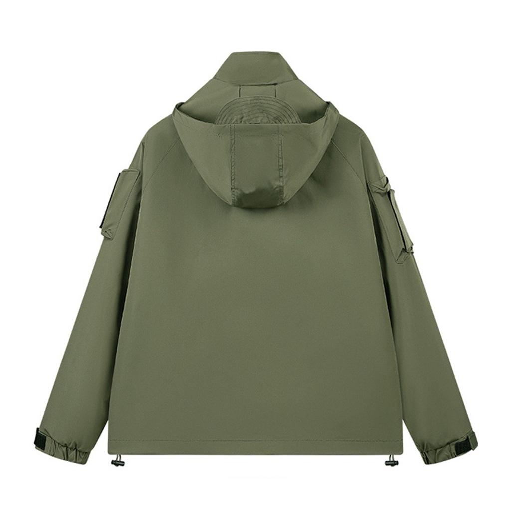 Унисекс Осенняя повседневная спортивная однотонная ветрозащитная куртка на молнии Рабочая куртка