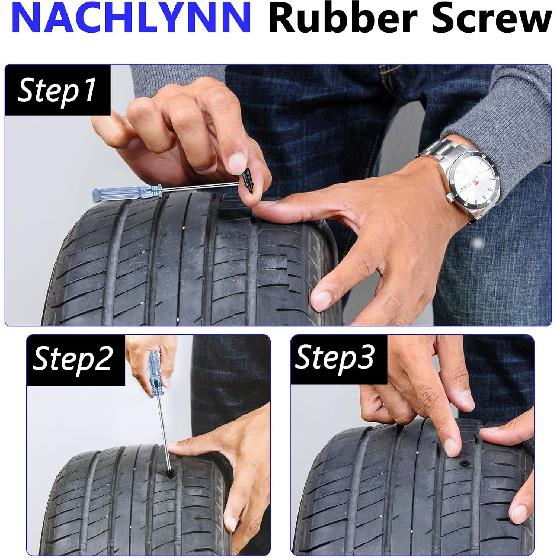 NACHLYNN 100 Pcs Tire Repair Nails Rubber Screw Tool Self-Service Tire Repair Nail Self-Tapping Screw For Car Motorcycle Truck