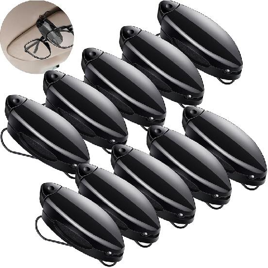 Frienda 10 Pieces Auto Car Vehicle Sun Visor Clip Holder For Sunglasses Glasses Holder Hanger Eyeglasses Mount Ticket Card Clip Car