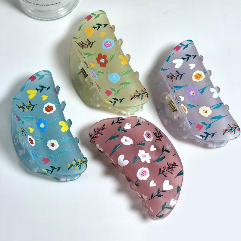 Модная заколка для волос с цветком, корейские темпераментные заколки для волос для женщин, красочная большая заколка для волос в форме акулы, женские аксессуары для волос