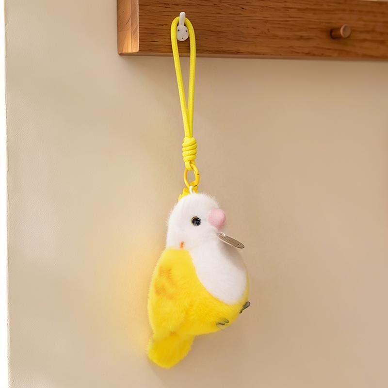 1Pc 12cm Lovely Parrot Sparrow Toucan Red-crowned Crane Plush Toys Standing Shoulder Wristband Plushie Bird Dolls Pendant Gift