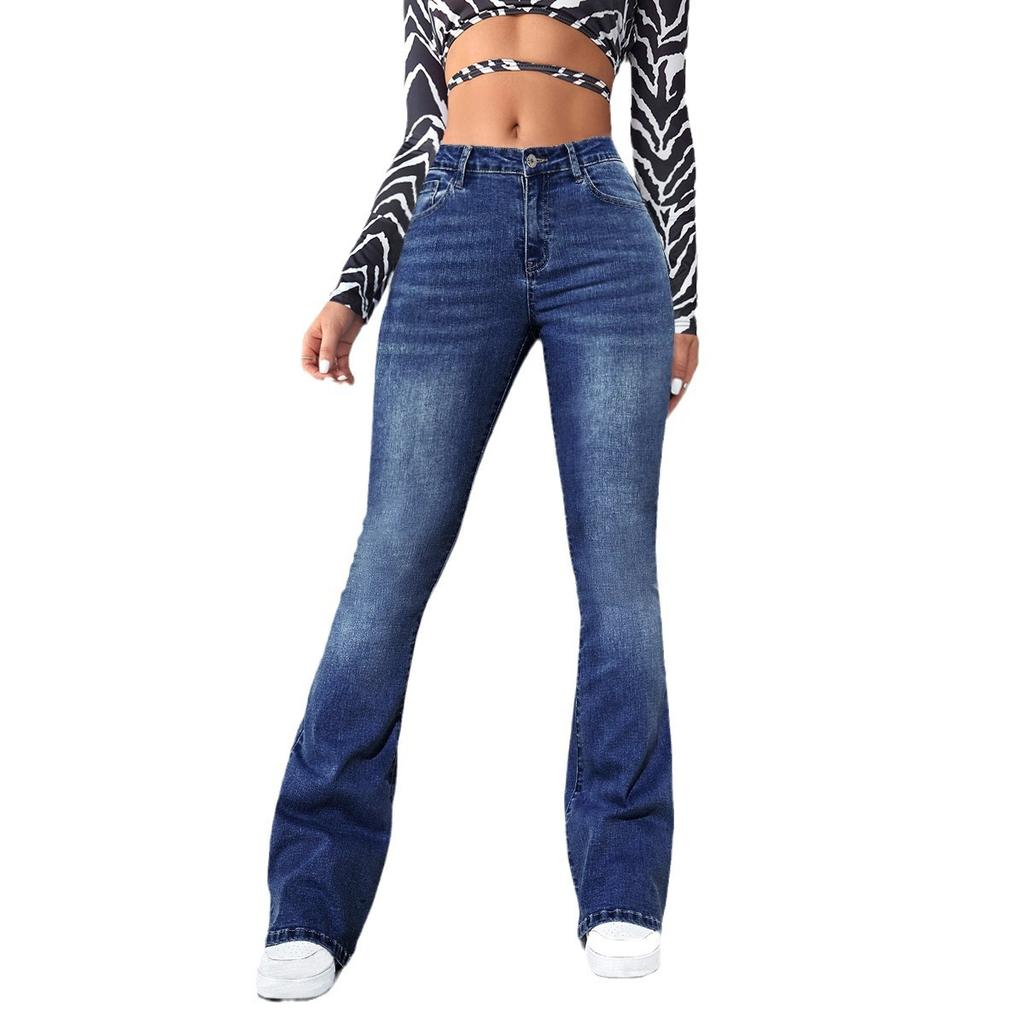 Весенние, летние и осенние женские джинсы, тонкие темпераментные брюки микро-большого размера, длинные брюки
