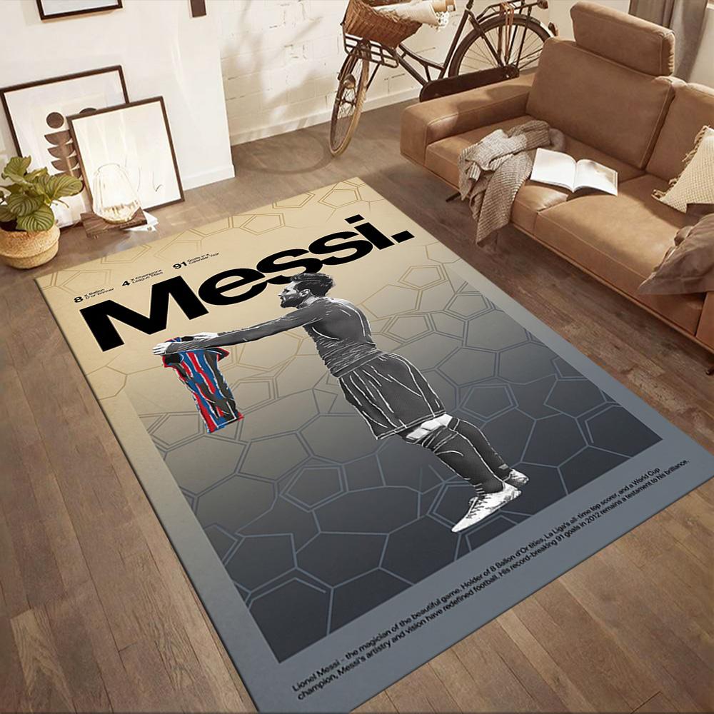 Messi 400 Area Rug Design for Playrooms Bedrooms Foyer Entryway Anti-slip Rug Anime Office Decor Spiritual Gift