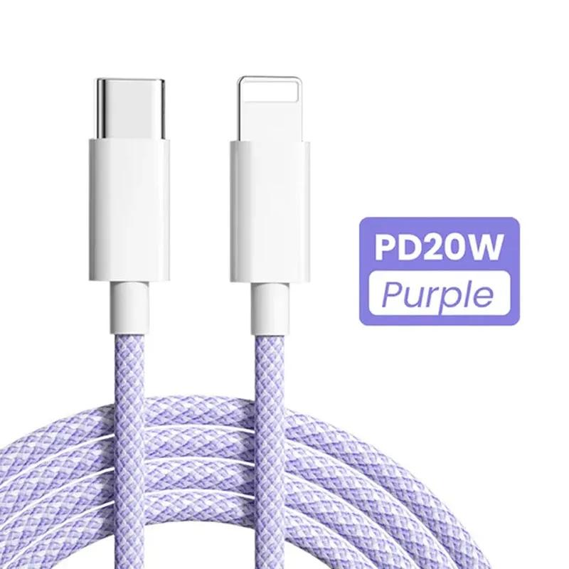 Кабель для передачи данных для iPhone 13 PD20W, плетеный кабель для быстрой зарядки типа c, подходит для зарядных кабелей Samsung IPhone13 14promax