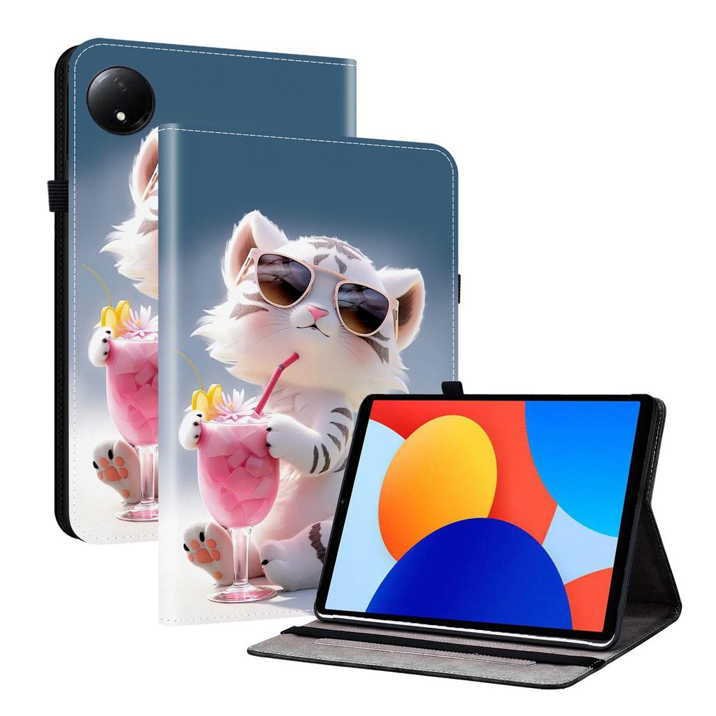 Чехол из искусственной кожи для планшета Xiaomi Redmi Pad SE 8.7 - 11 стилей! Прочный, с 2 слотами для подставки, держателем для карандашей и слотами для карточек, гибкая задняя крышка из ТПУ