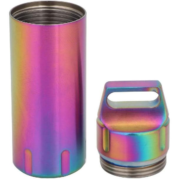 Portable Cases,Metal Pocket Boxes Keychain for Purse for Travel, Waterproof Daily Container Holder for Men and Women Elderly(Colorful)