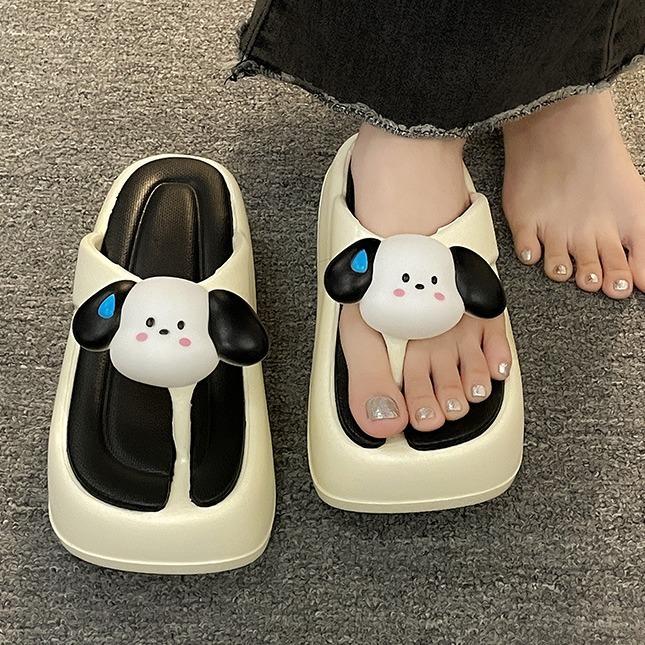 Модные летние тапочки из ЭВА на толстой подошве, женские домашние тапочки на платформе, верхняя одежда для женщин, легкие нескользящие милые шлепанцы с героями мультфильмов