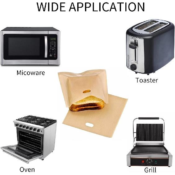 12 штук сумок для тостера, антипригарные, многоразовые, легко моющиеся, для сэндвичей с сыром на гриле, тостов, хлеба, закусок (12)