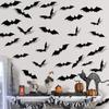 3D Bats Wall Decor, 60PCS Bat Halloween Decorations, Bats Windows Stickers, Halloween Party Supplies for DIY Home Wall Decals