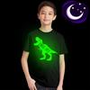 Three-Rex Kids T Shirt T-Rex Dinosaur Glow In Dark Geen Light Luminous Children Tshirt
