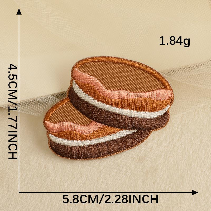 Original Embroidery Label Embroidery Sticker Cartoon Food Biscuit DIY Hand Account Patch Sticker Accessory Cloth Sticker