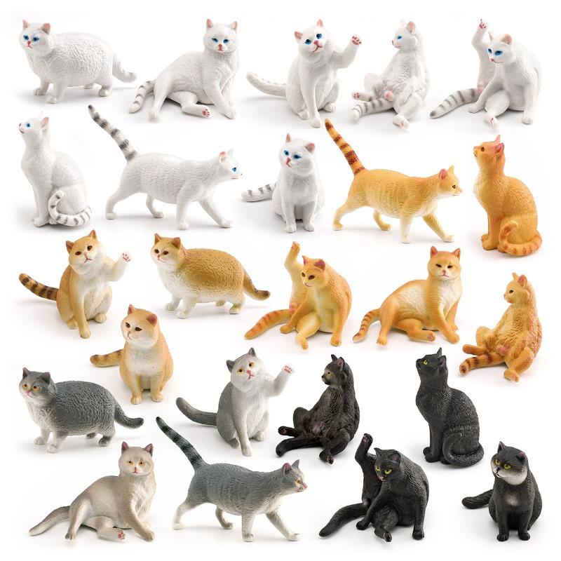 1pc Mini Realistic Cat Figurine Set Cute Orange Tabby British Shorthair Toy Kittens for Kids Decoration Resin Decorative Ornaments