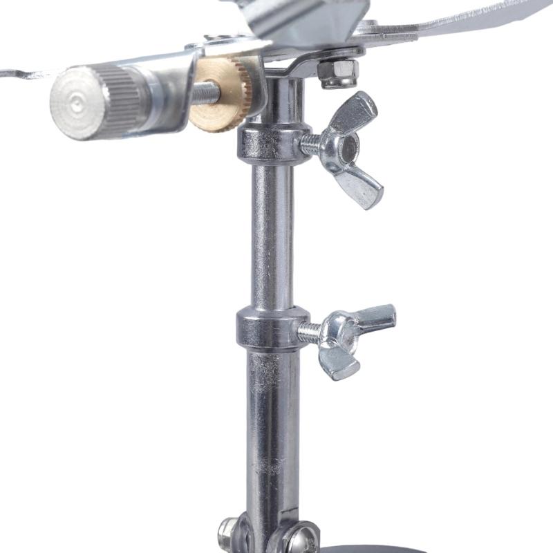 Contemporary Metal Guitar Support Silver Clamping Device Black Textured Base Perfect for Optimal Instrument Stability