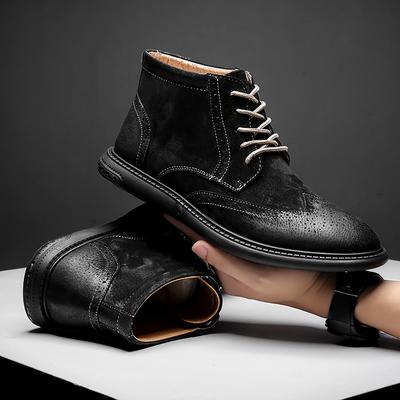 Модные броги из кожи, мужские туфли, высокое качество, на шнуровке, повседневные, с низким верхом, универсальные, мужская обувь, ретро, рабочие, удобные мужские полусапоги