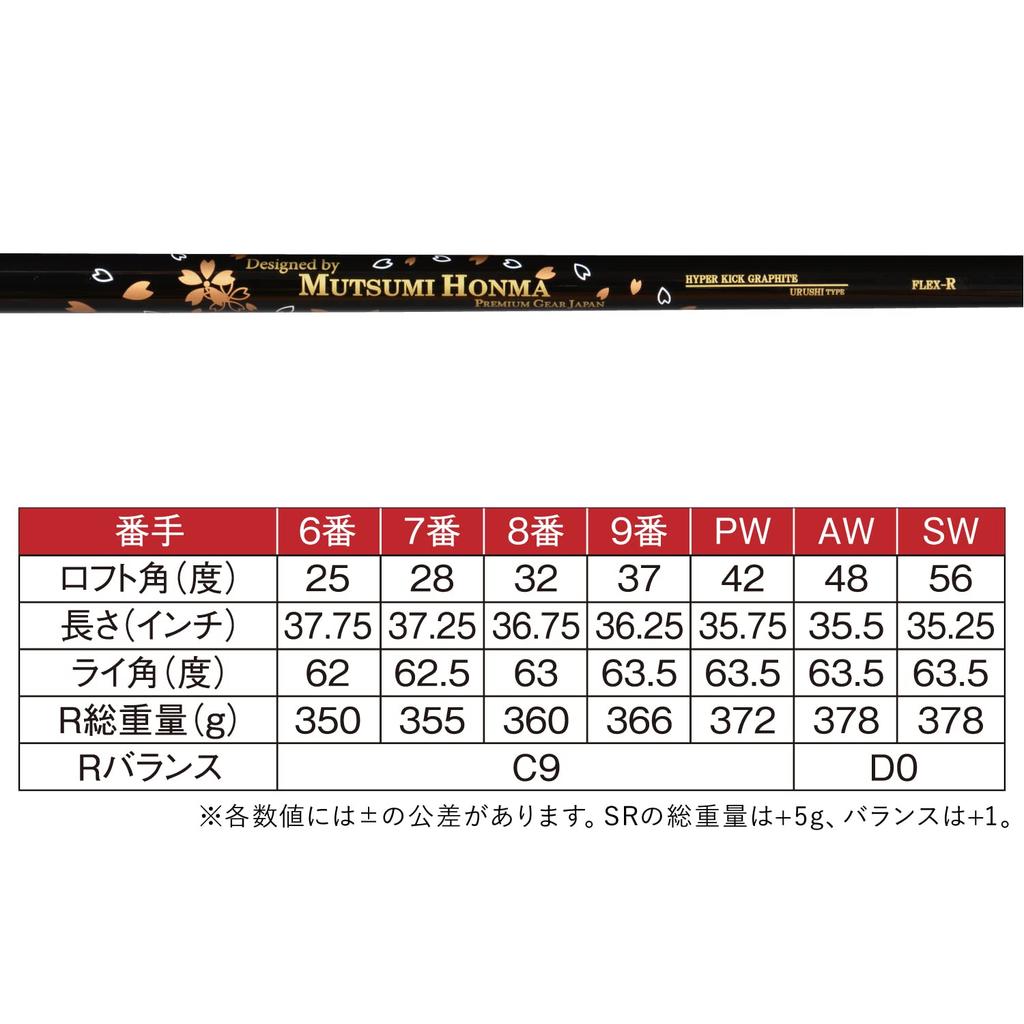 Набор из 7 предметов Mutsumi Honma MH608 Phoenix Gold Iron Iron