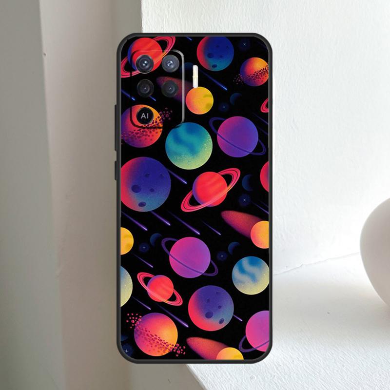 Outer Space Planet Stars Moon For OPPO A74 A54 A94 A17 A57 A15 A16 A76 A96 A18 A38 A58 A78 A98 A40 A60 A80 A5 A6 Pro Case