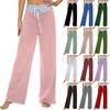 Women's Fashion Casual Comfortable Pajama Pants Printed Drawstring Wide Leg Pants Trousers