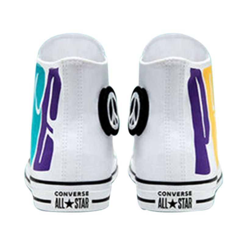 Converse Кеды Chuck Taylor All Star Модный Комфорт Высокие Холщовые Унисекс Белые, Синие и Желтые