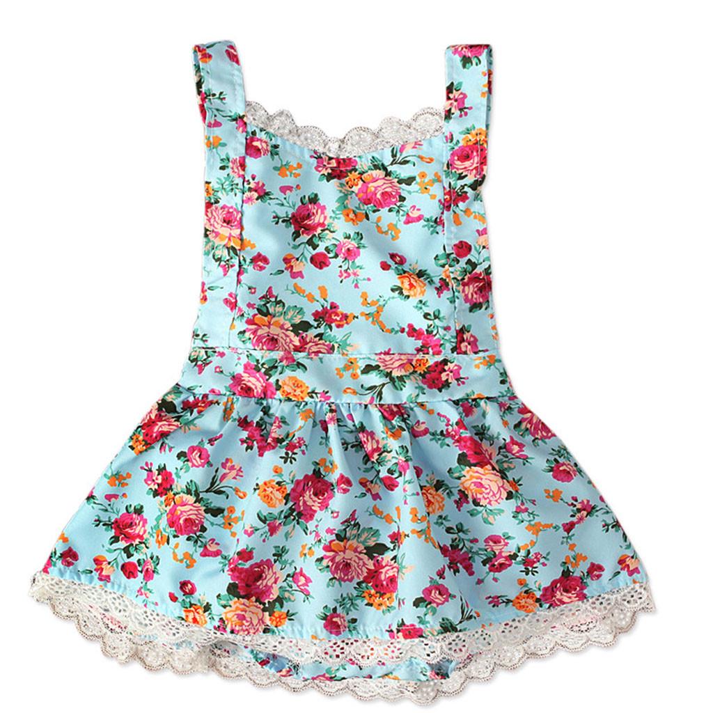 Комбинезон с открытой спиной и цветочным принтом для новорожденных девочек, сарафан