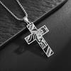Men's 304 Stainless Steel Hollow Cross Pendant Necklace - Simple interlaced cross design, durable 304 stainless steel chain