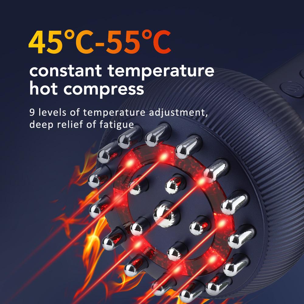Умная вибрирующая щетка EMS по меридианам - Электрический прибор для всего тела с вакуумным массажем и горячим компрессом