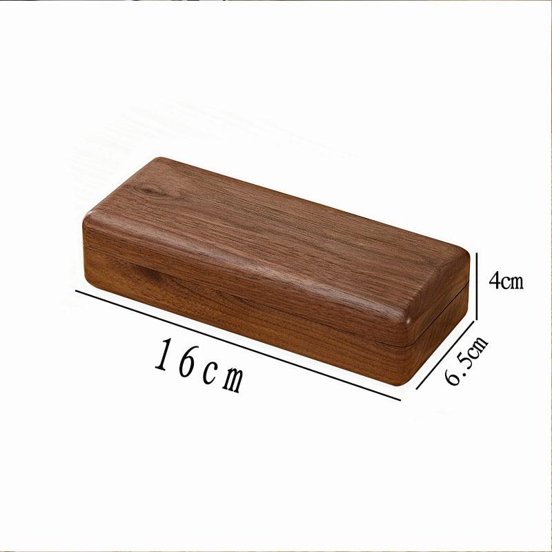 Portable Solid Wood Glasses Case Walnut Retro Style Eyewear Organizer for Men & Women Business Travel Myopia Storage Box Gift