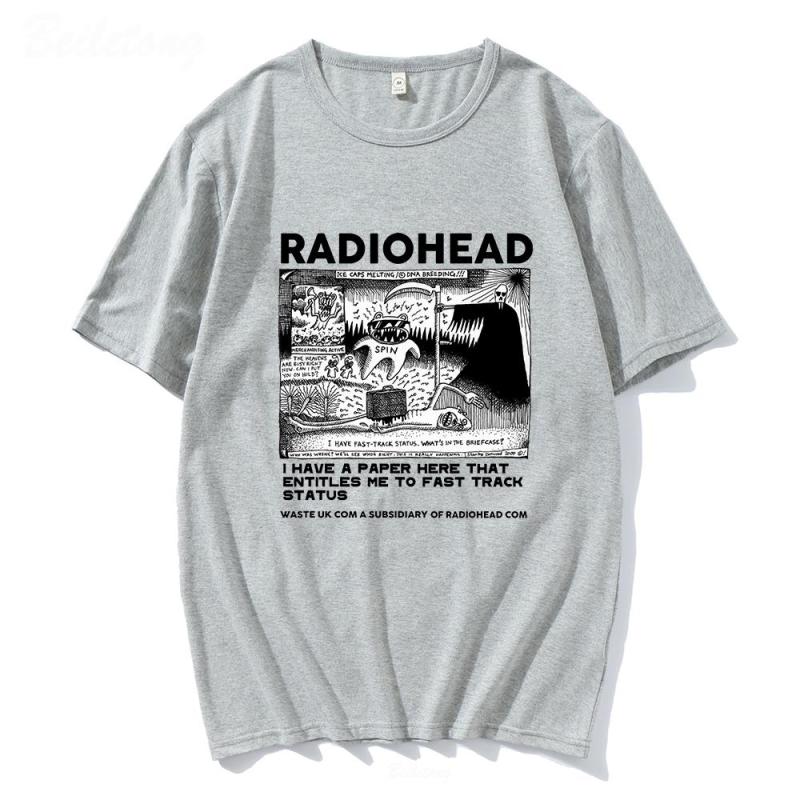 Radiohead Vintage Classic Print Summer Men's O-Neck T-shirt Casual Cotton Short Sleeve Pullover Fashion Streetwear Men Clothing