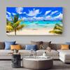 Beach Landscape Canvas Painting Posters and Prints Wall Art Pictures Living Room Home Decor Bridge Palm Tree Sunset No Frame