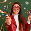 Yousheng 2026 LED Light Up Christmas Glasses Lighted Party Eyewear for Kids Adults Glow Light Up Photo Props for New Year Celebration