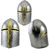 Medieval Knight Armor Crusader Templar Sugarloaf Helmet Great Helm Brass Cross